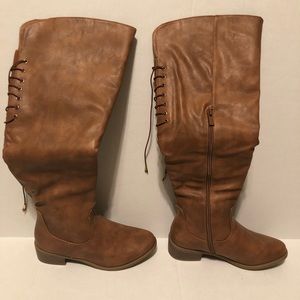 Autumn Lace Up Over The Knee Boot Size 6.5. NIB